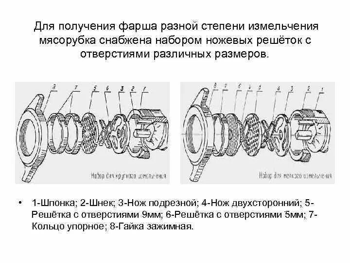 Порядок сборки мясорубки для крупного измельчения мяса Машины для измельчения мяса и рыбы Мясорубки