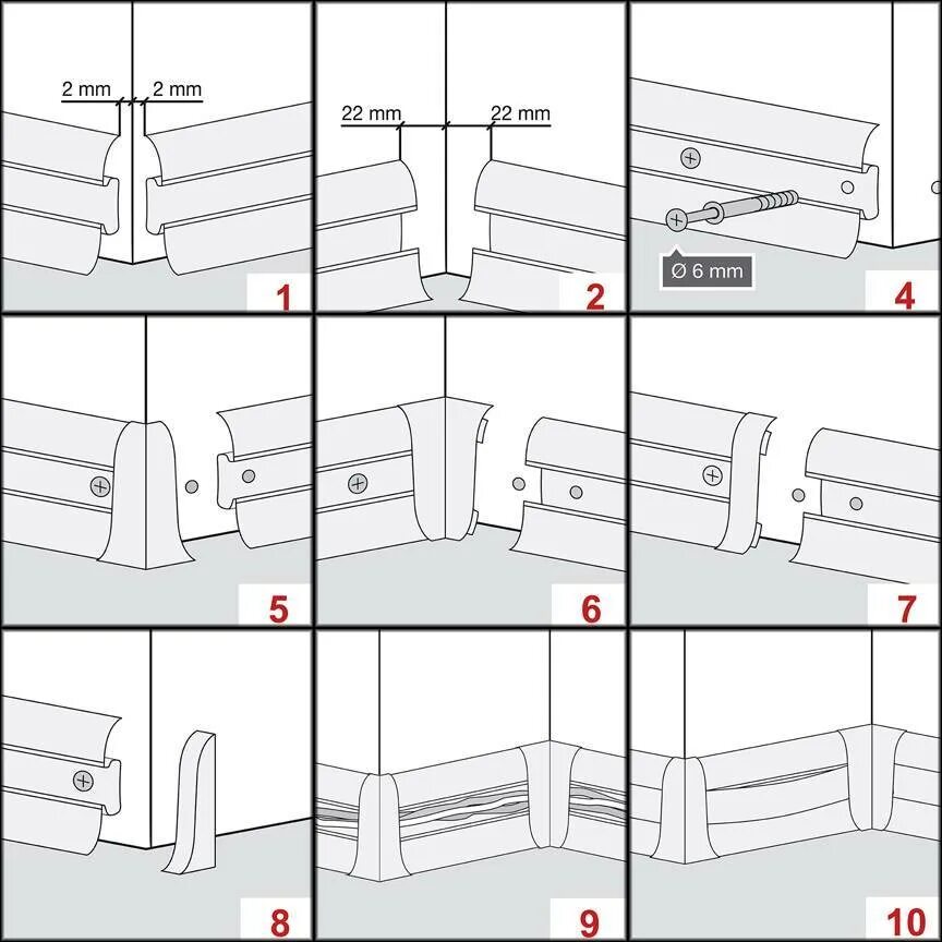 Порядок сборки напольного плинтуса Как правильно устанавливать напольные плинтуса