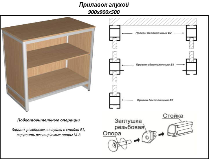 Порядок сборки оборудования Купить Прилавок из алюминиевого профиля 90x90x50см БЕЛЫЙ (Арт.VS30A1Б) купить в 