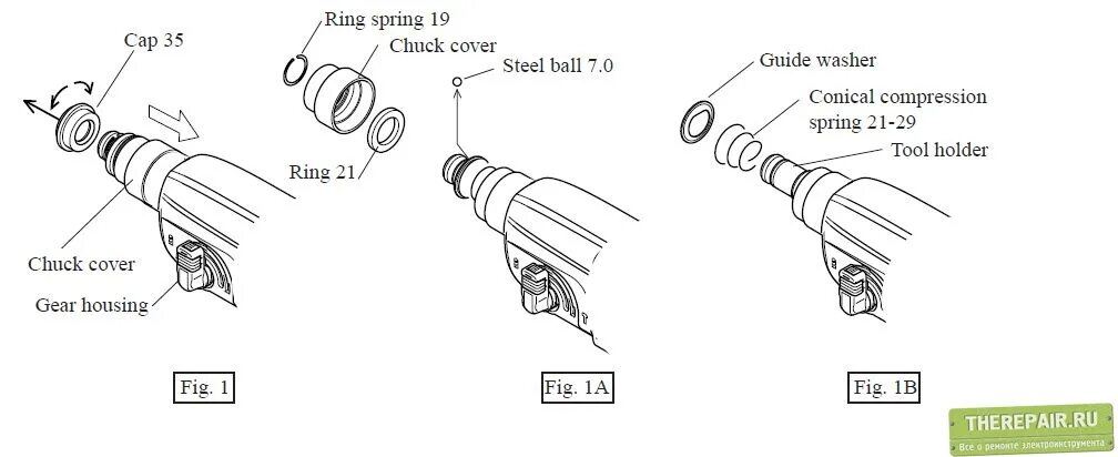 Порядок сборки патрона Repair Makita HR-2450 - Статьи - Всё о ремонте инструмента