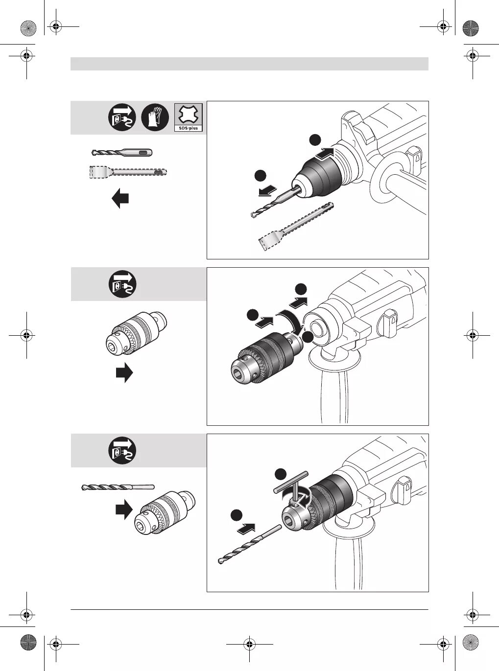 Порядок сборки патрона Просмотр инструкции перфоратора Bosch GBH 2 24 D 06112 A 0000, страница 164 - Mn