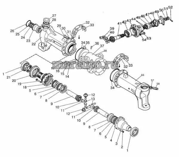 Порядок сборки переднего моста Каталог бортовой мтз 82