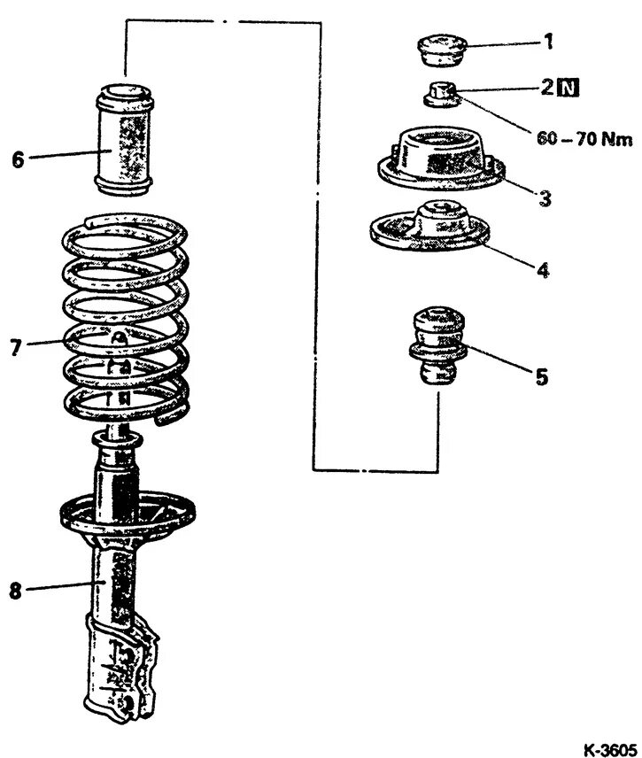 Порядок сборки передней A-pillar - device (Mitsubishi Lancer 3 and 5, 1984-1992) - "Front suspension" Mi