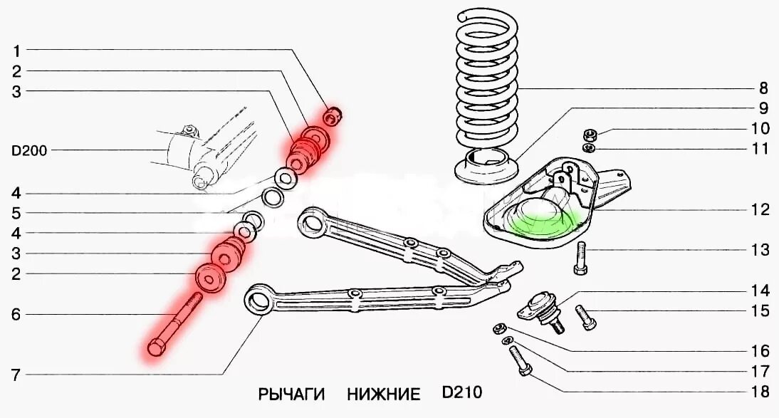 Порядок сборки передней подвески нива шевроле Шарниры рычага передней подвески 2123 (сайлентблоки) - Chevrolet Niva, 1,7 л, 20