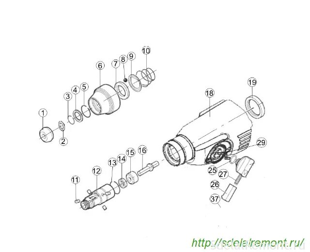 Порядок сборки перфоратора интерскол 26 Инструкция и схемы по сборке перфораторов Интерскол своими руками