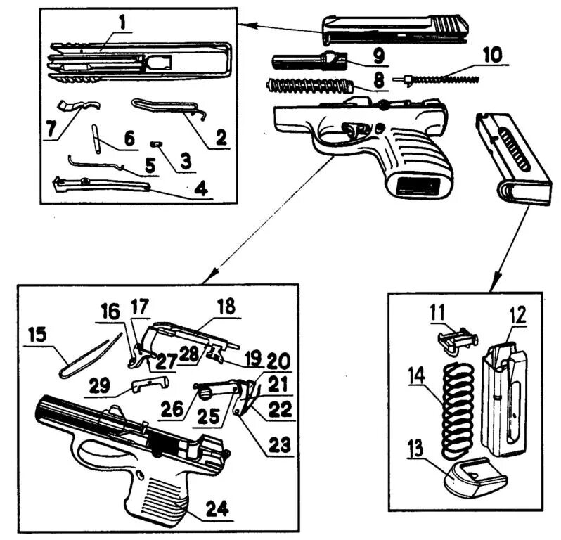 Порядок сборки пистолета пм Картинки РАЗБОРКА И СБОРКА ПИСТОЛЕТА ПМ