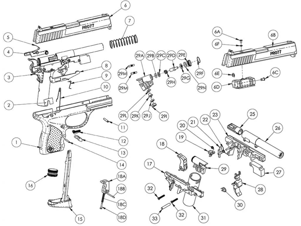 Порядок сборки пистолета пм Клапан в сборе со шпильками для Crosman PRO77CS (247-110) - купить по доступной 