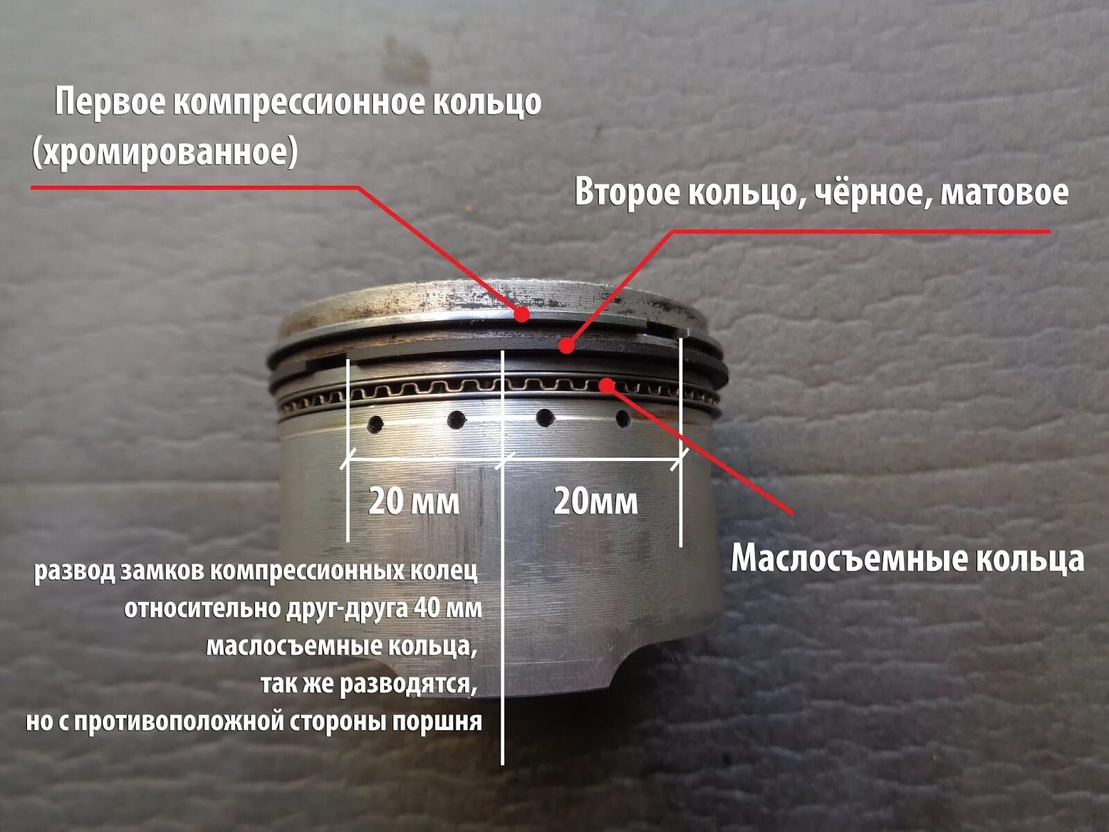 Порядок сборки поршневой группы Китайский 4т скутер 139qmb : Замена поршневых колец китайского 4т 139qmb