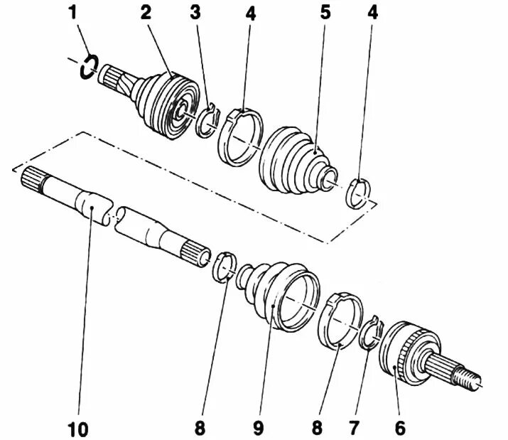 Порядок сборки привода General information about drive shafts (Opel Corsa C 2000-2006: Transmission: Dr