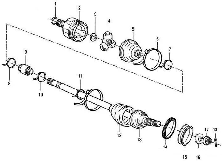 Порядок сборки привода Disassembly and assembly of front wheel drives (Hyundai Getz 2002-2011: Transmis