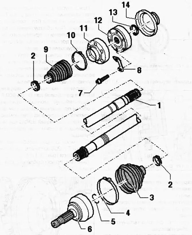 Порядок сборки привода Volkswagen Touareg 2002-2006: Removal and installation of a power shaft (Transmi