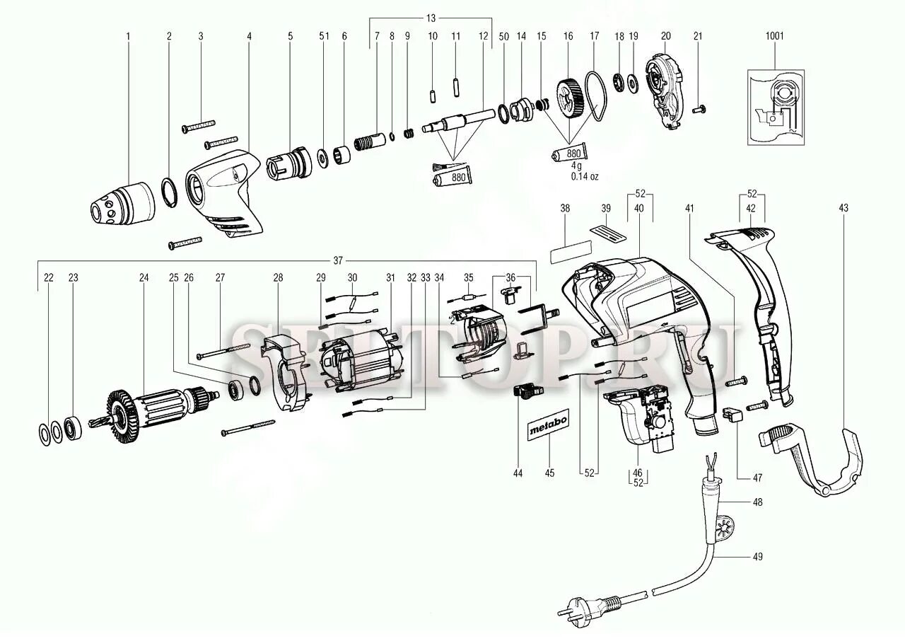 Порядок сборки редуктора metabo uhe 2250 multi Запчасти для шуруповерта электрического Metabo se 4000 (тип 20004000) купить в М