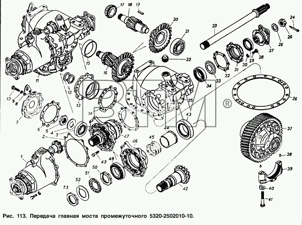 Порядок сборки редуктора мост камаз 5320 Передача главная моста промежуточного ПАО "КамАЗ" Общий (см. мод-ции) - ООО "ВТМ