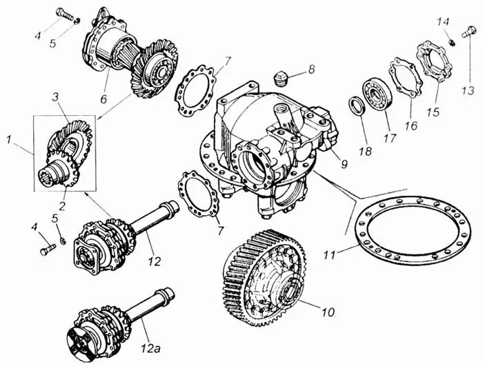 Порядок сборки редуктора мост камаз 5320 Передача главная заднего моста (для автомобилей КАМАЗ до 2001 года выпуска) КамА