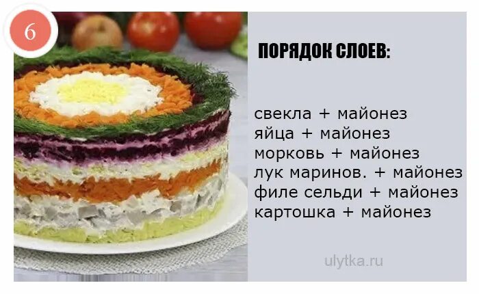 Порядок сборки селедки под шубой Сельдь под шубой с яблоком и яйцом слои по порядку CoffMachines.ru