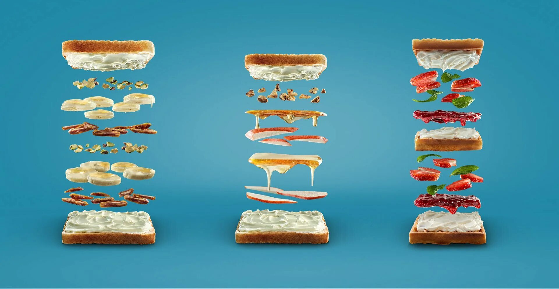 Порядок сборки сэндвича Sandwiches deconstructed on Behance Sandwiches, Food ads, Food menu design