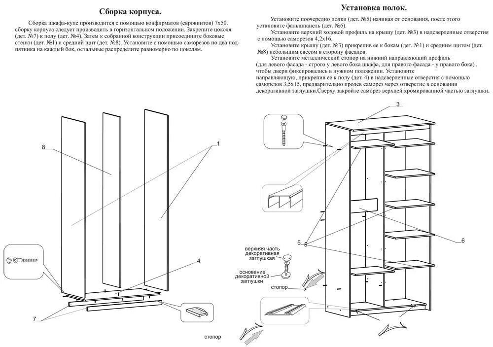 Порядок сборки шкафа Двери для шкафа купе своими руками, инструкция с рекомендациями