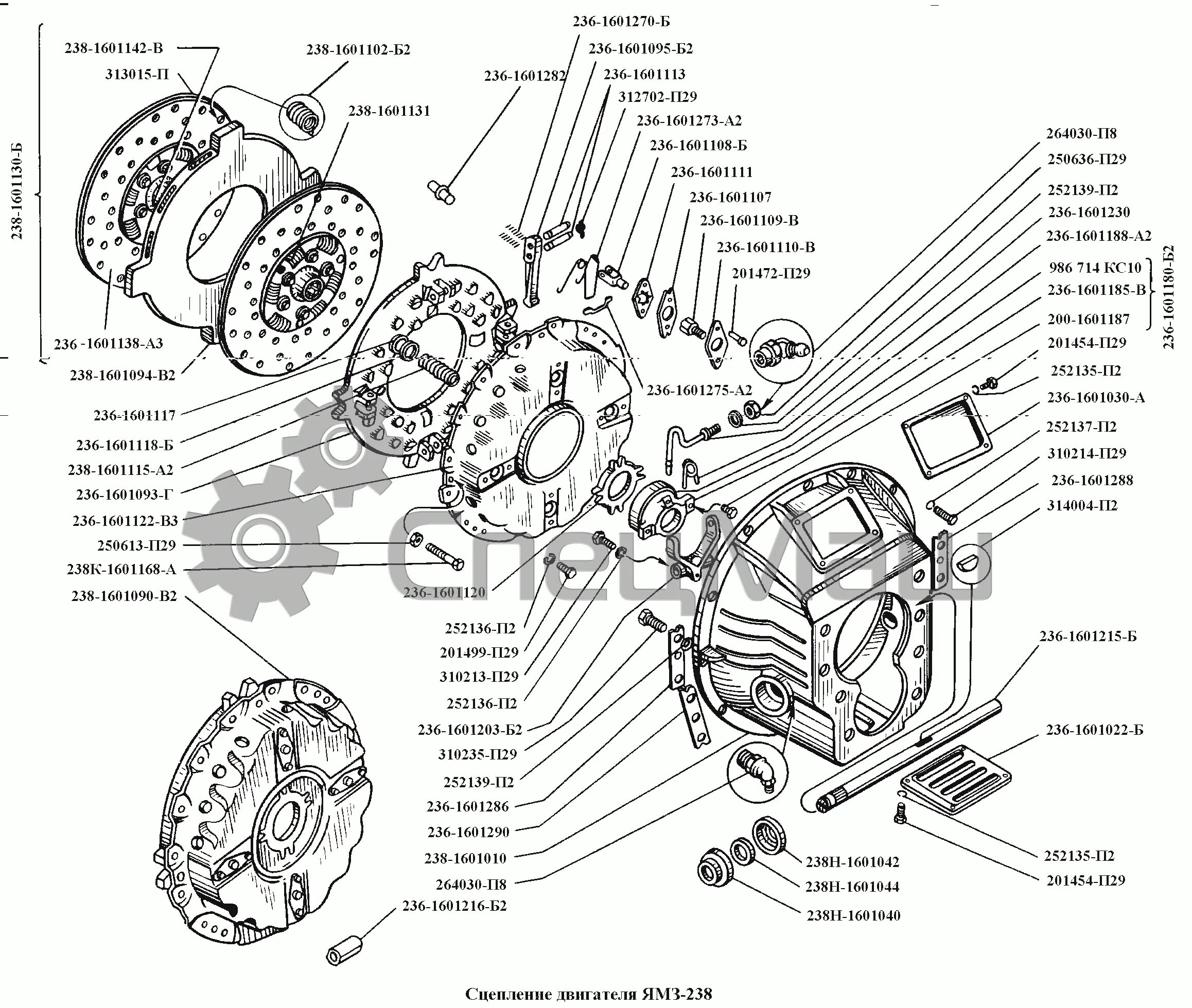 Порядок сборки сцепления ямз 238 Сцепление двигателя ЯМЗ-238 ЯМЗ-236, -238, -238НБ схемы установки и применения з