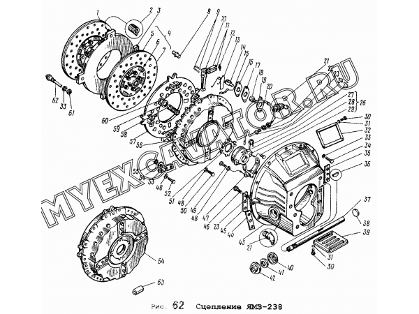 Порядок сборки сцепления ямз 238 Сцепление ЯМЗ-238 ЯМЗ 238