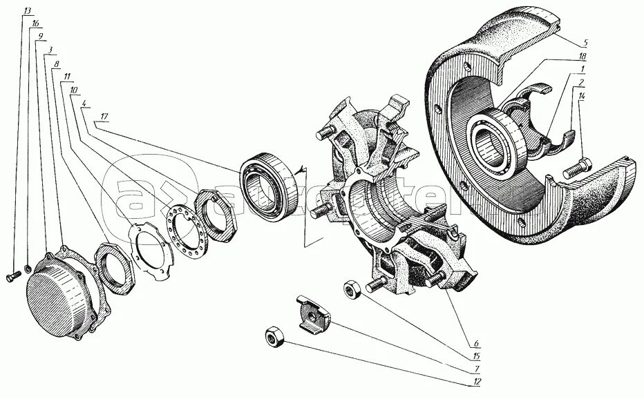 Порядок сборки ступицы 2 птс 4 Ступица с барабаном ПС-45 - купить, цены в интернет-магазине Автопитер