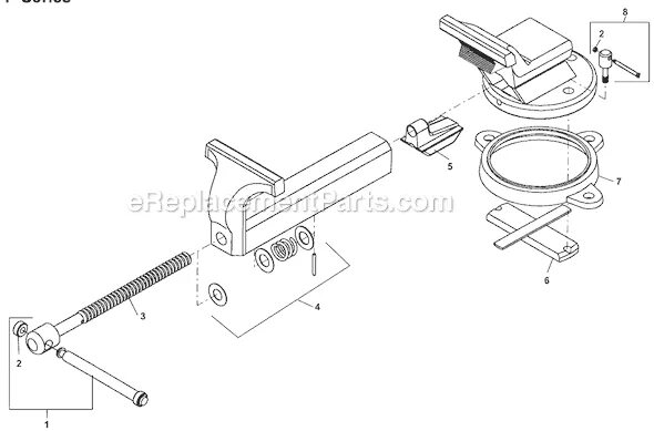 Порядок сборки тисков Ridgid F-50 Combination Pipe Vise OEM Replacement Parts From eReplacementParts.c