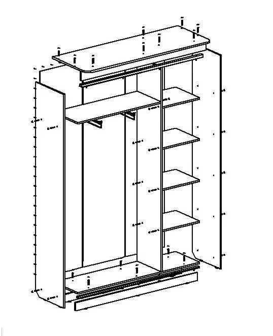 Порядок сборки трехстворчатого шкафа купе Прихожая Эридан-1 - купить в Москве: низкая цена, доставка на дом - MebelCheap