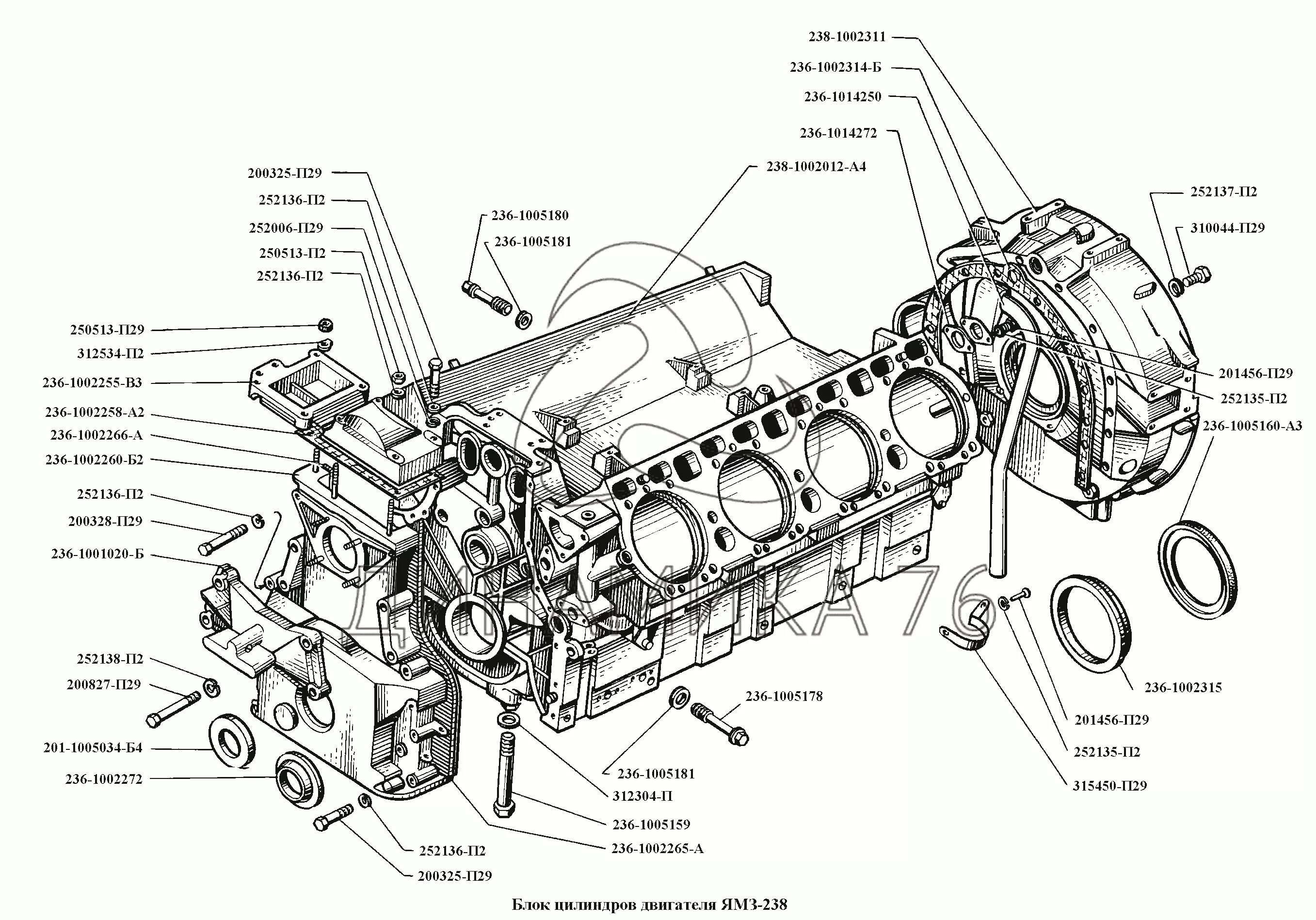 Порядок сборки ямз 238 Блок цилиндров двигателя ЯМЗ-238 на ЯМЗ-236, -238, -238НБ