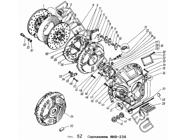 Порядок сборки ямз 238 Сцепление ЯМЗ-238 ЯМЗ 236