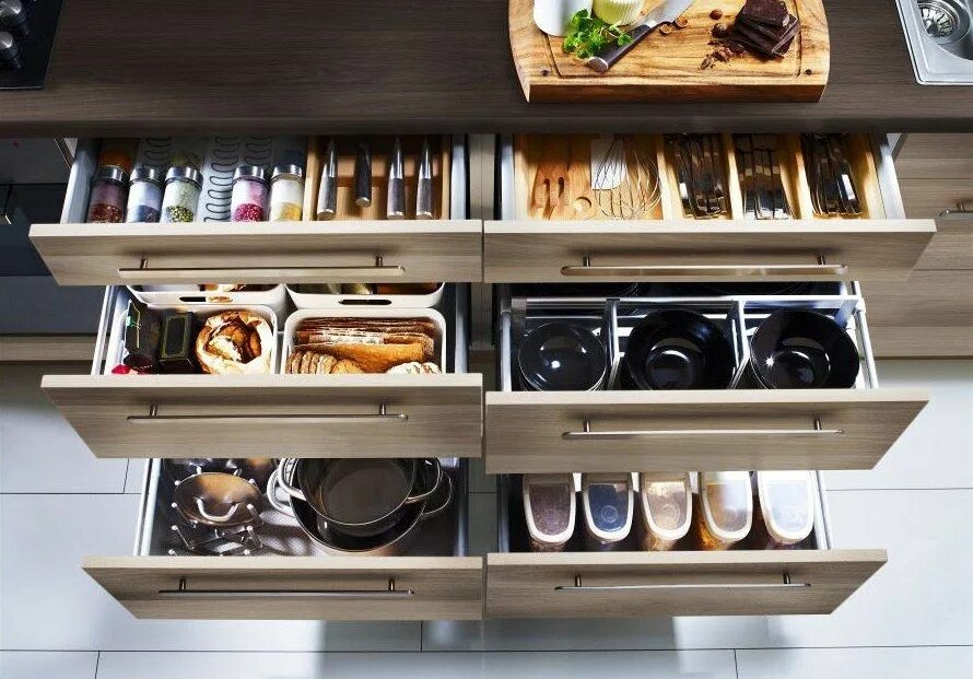 Порядок в кухонных шкафах фото Plnovýsuvné zásuvky Idee per la cucina, Cucina ikea, Cucine