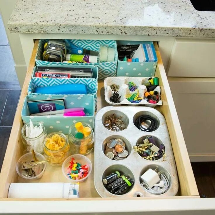 Порядок в кухонных шкафах идеи фото 13 Organization Ideas That Every Neat Freak Will Love Junk drawer organizing, Ki