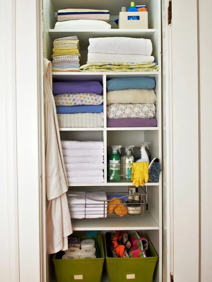 Порядок в шкафу идеи фото Linen Cabinet and Closet Organization Ideas Linen closet storage, Closet remodel