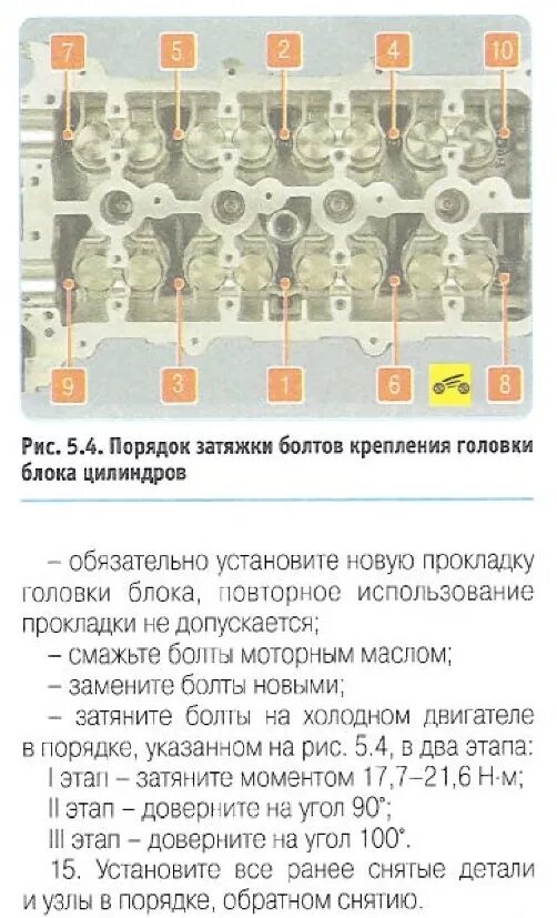 Порядок затяжки болтов гбц киа спектра Замена прокладки ГБЦ часть 2 (сборка) - KIA Ceed SW (1G), 1,6 л, 2011 года своим