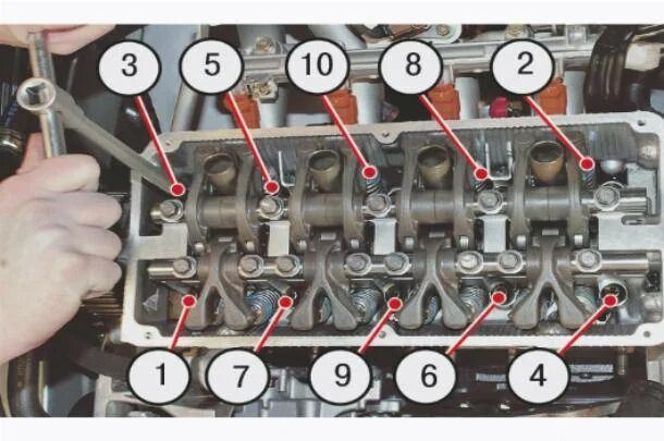 Порядок затяжки болтов гбц нексия 8 клапанов Момент затяжки ГБЦ на Шевроле Ланос