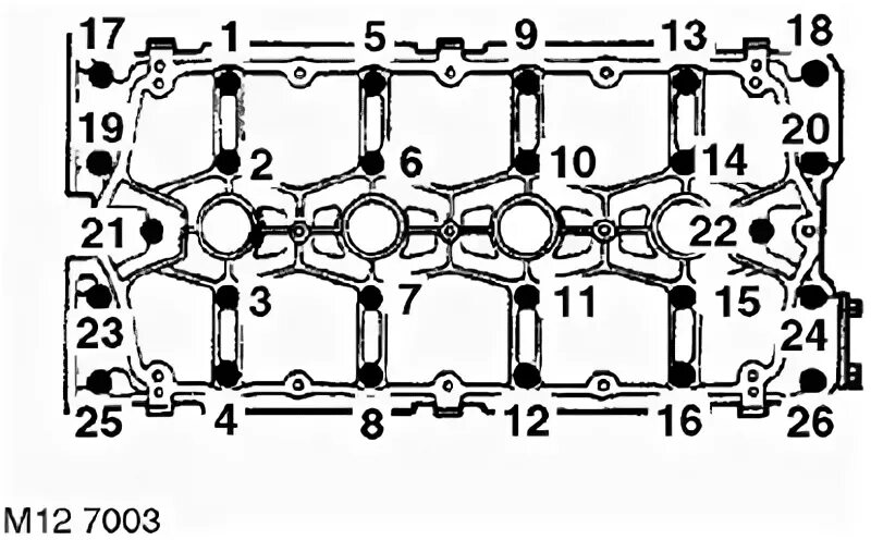 Порядок затяжки болтов гбц приора 16 Petrol engine K1.8: Integral camshaft cover: sealing (Freelander 1, 1997-2006) -