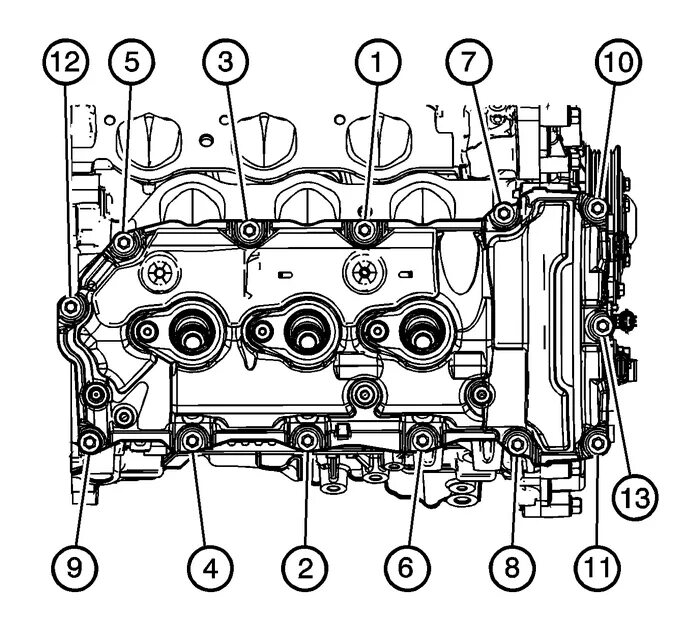 Порядок затяжки болтов гбц шкода фабия 1.2 Chevrolet Equinox Service Manual - Camshaft Cover Installation - Right Side Valv