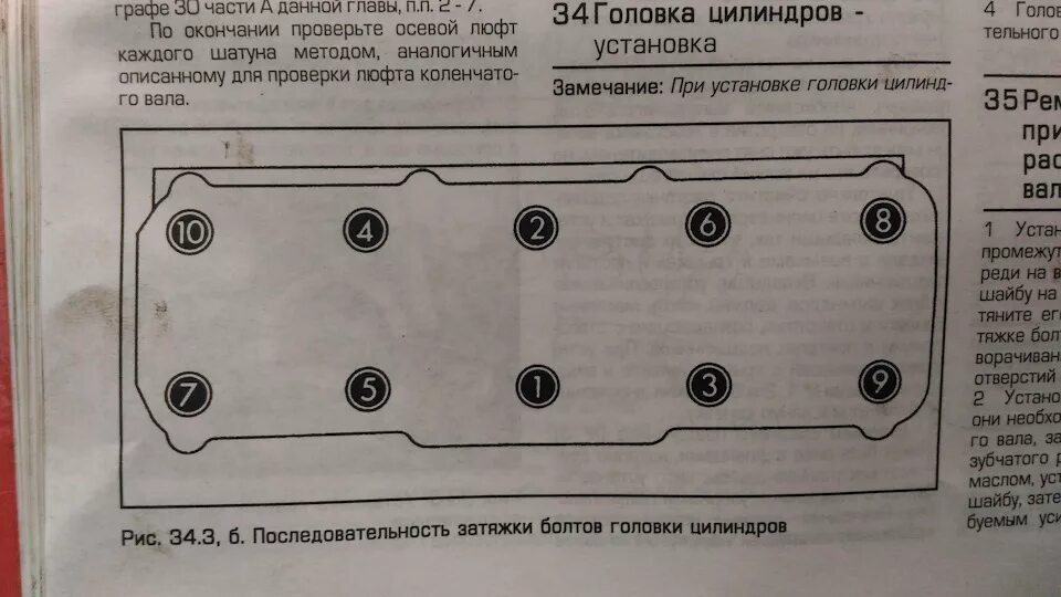 Порядок затяжки болтов головки двигателя 402 Голова) Поделитесь опытом! - Volkswagen Golf Mk2, 1,8 л, 1984 года запчасти DRIV