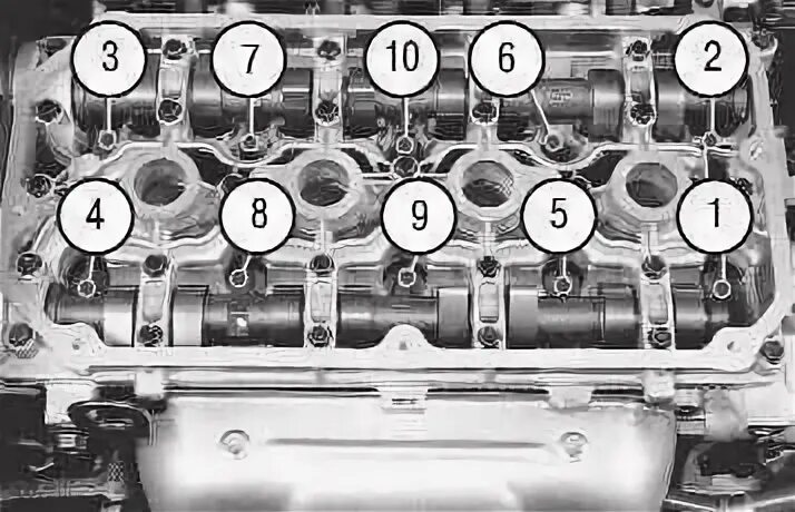 Порядок затяжки болтов головки на киа спектра Замена прокладки клапанной крышки - KIA Spectra, 1,6 л, 2007 года своими руками 