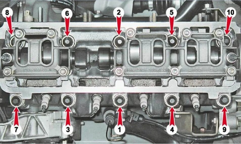 Порядок затяжки болтов головки ваз 2109 Сборка ГБЦ Финиш! - Lada 21093i, 1,5 л, 2003 года своими руками DRIVE2
