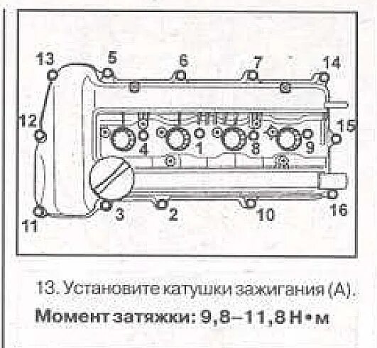 Порядок затяжки болтов клапанной крышки киа Момент затяжки hover