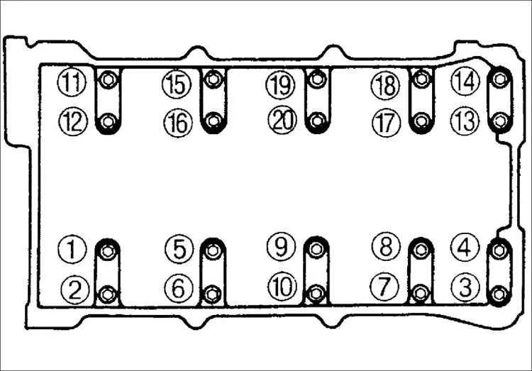 Порядок затяжки болтов клапанной крышки киа спектра Ремонт Киа Сефия : Гидравлические компенсаторы зазоров клапанов Kia Sephia