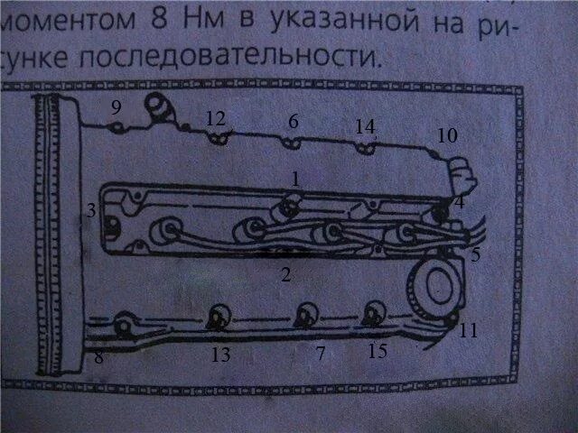 Порядок затяжки болтов клапанной крышки лачетти 1.6 Кривые ручки. Выпуск 3 - Daewoo Nexia, 1,5 л, 2004 года своими руками DRIVE2