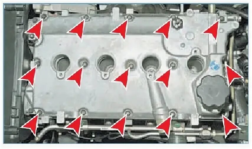 Порядок затяжки болтов клапанной крышки приора Lada Priora. Снятие распределительных валов