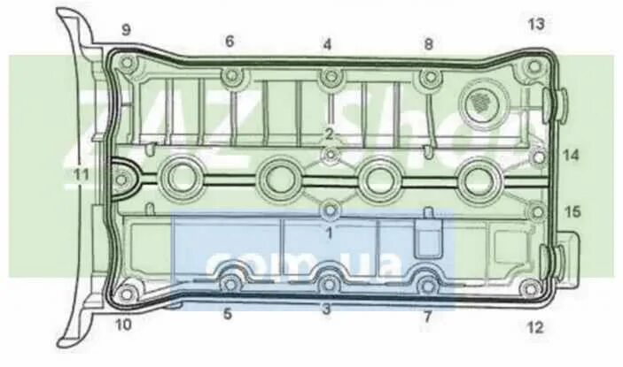 Порядок затяжки болтов клапанной крышки шевроле лачетти Схема затяжки болтов клапанной крышки шевроле лачетти - фото