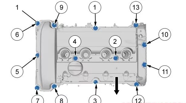 Порядок затяжки болтов клапанной крышки солярис 1.6 Замена прокладки клапанной крышки Citroen C4 B7 EP6C - Citroen C4 (2G), 1,6 л, 2