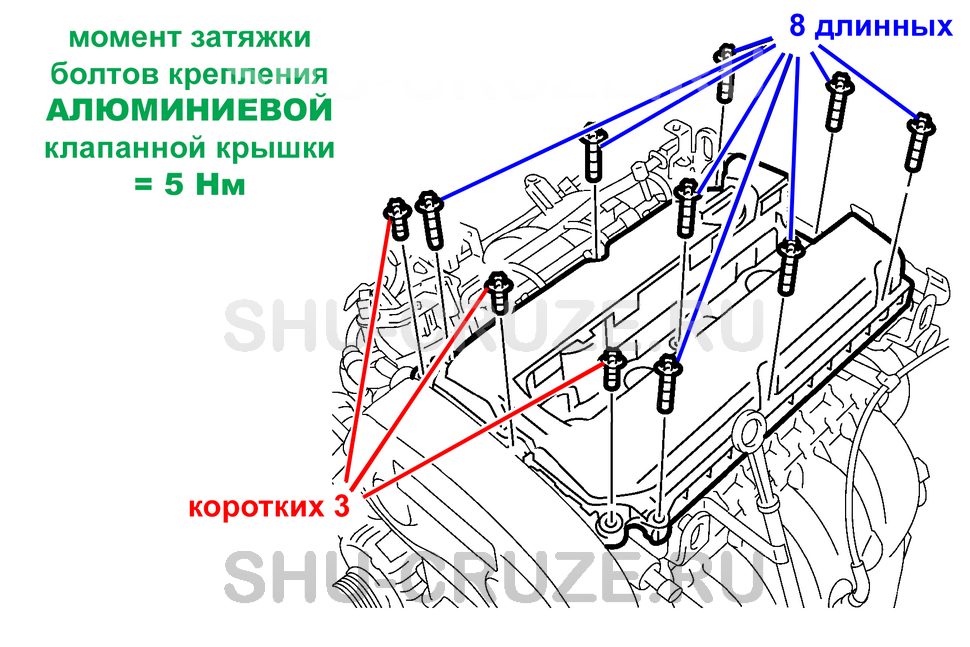 Порядок затяжки болтов клапанной крышки z18xer Алюминиевая клапанная крышка двигателя Chevrolet Cruze Круз 1.8 F18D4 Z18XER F16