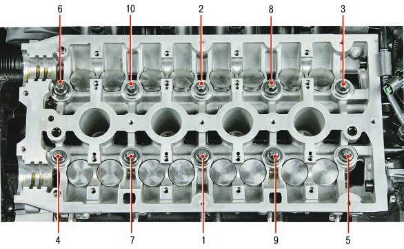 Порядок затяжки болтов на распредвале шевроле лачетти Замена шестерней распредвалов, замена маслосъемных колпачков, замена клапанов, п