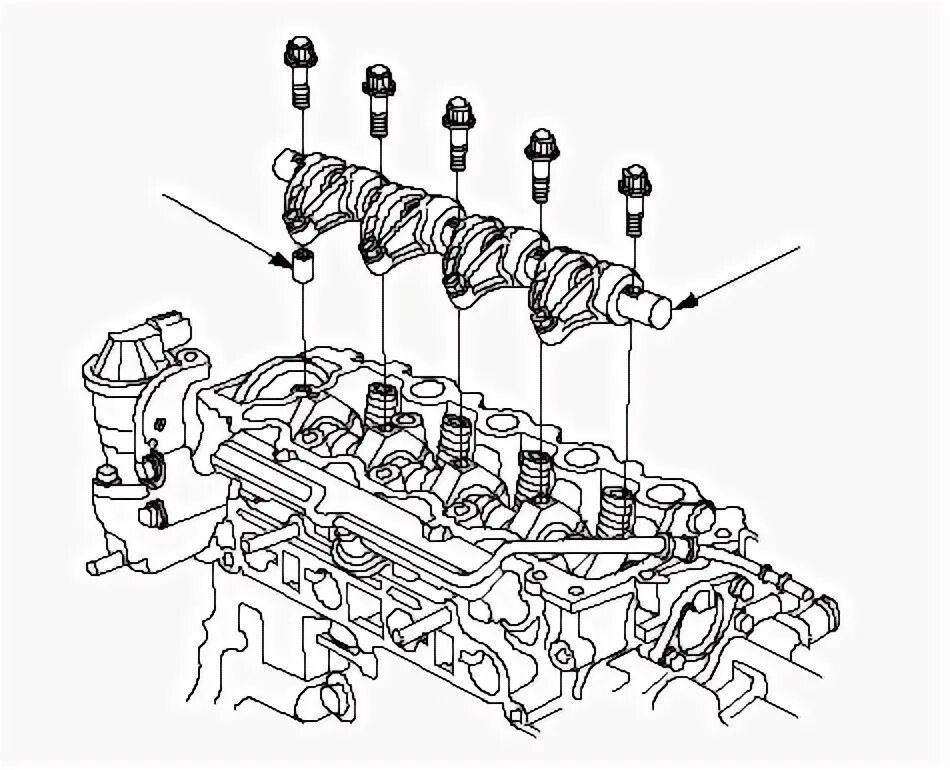 Порядок затяжки болтов оси коромысел рено логан Установка блока коромысел головки блока цилиндров.