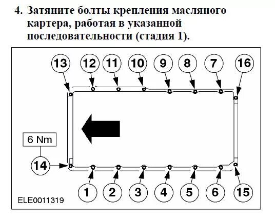 Порядок затяжки болтов поддона 6нр26 Масляный картер / поддон двигателя, прокладка. (с. 1.3) - Ford Focus 1