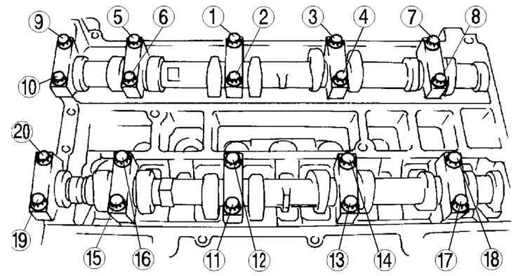 Порядок затяжки болтов постели распредвалов Капиталка part VI - Mazda 6 (1G) GG, 1,8 л, 2003 года своими руками DRIVE2