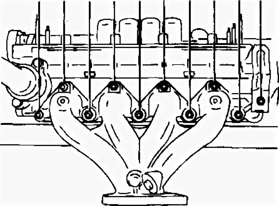 Порядок затяжки болтов выпускного коллектора Порядок затяжки коллектора уаз фото АвтоБаза.ру
